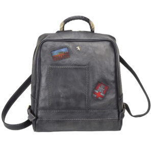 Firenze Laptop Backpack in cow leather B102 - Bruce Grey