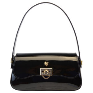 Castellina V368 bag in patent calfskin - Black Patent Leather