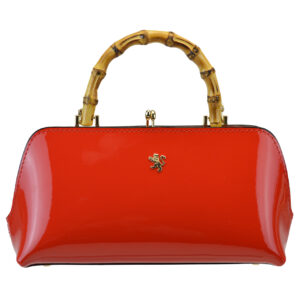 Candeli Handbag V565 in patent calfskin - Cherry Patent Leather